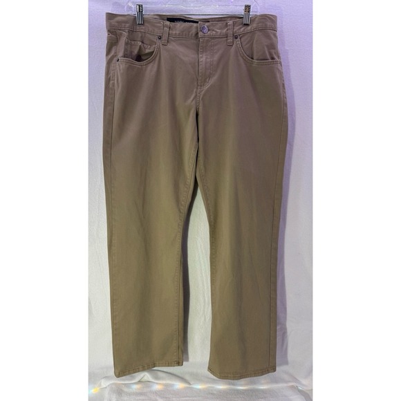 MARC ANTHONY Slum For Straight Leg Chino Tan Khaki Pants Men's 36x30 Stretch - Picture 1 of 10
